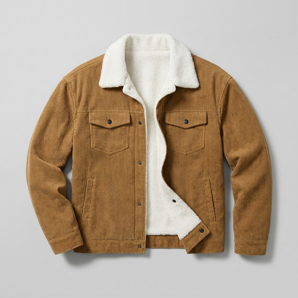 Men's Sherpa Lined Corduroy Trucker Jacket