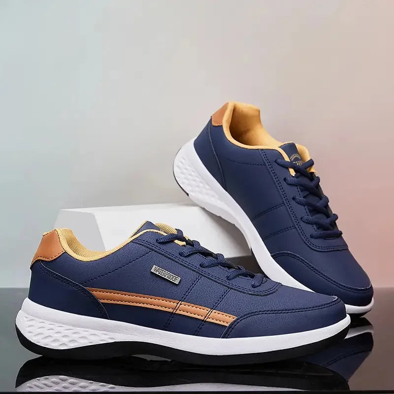 Men's Striped Lace-Up Low Top Sneakers