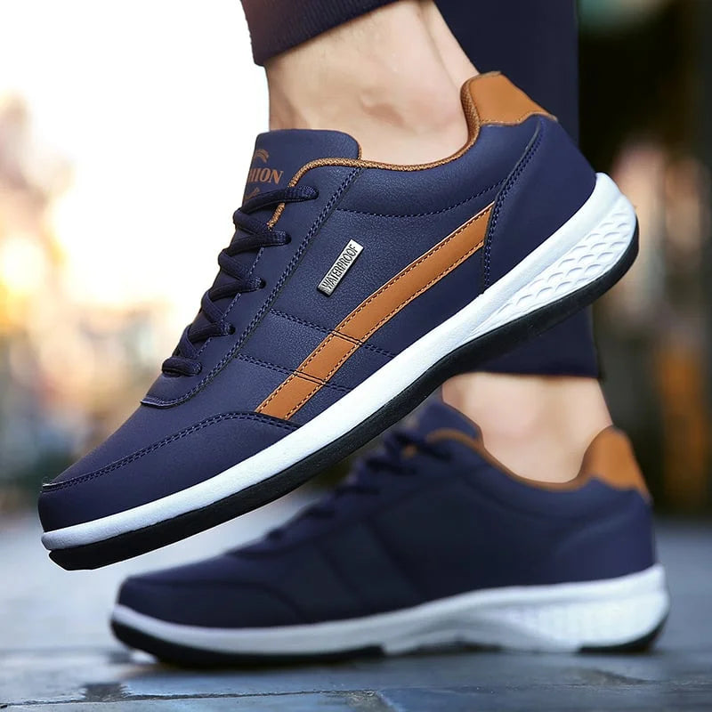 Men's Striped Lace-Up Low Top Sneakers