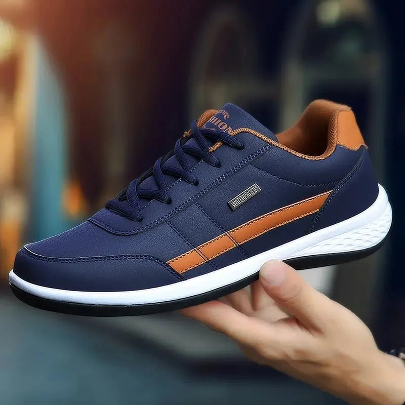 Men's Striped Lace-Up Low Top Sneakers
