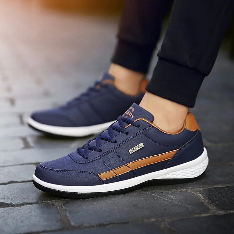 Men's Striped Lace-Up Low Top Sneakers