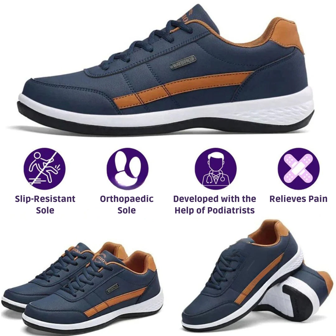 Men's Striped Lace-Up Low Top Sneakers