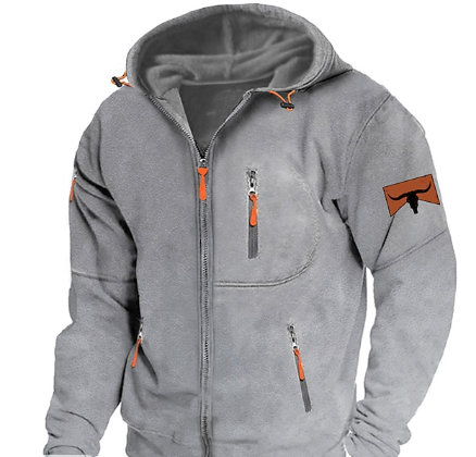 Men's Zip-Front Hooded Fleece Jacket