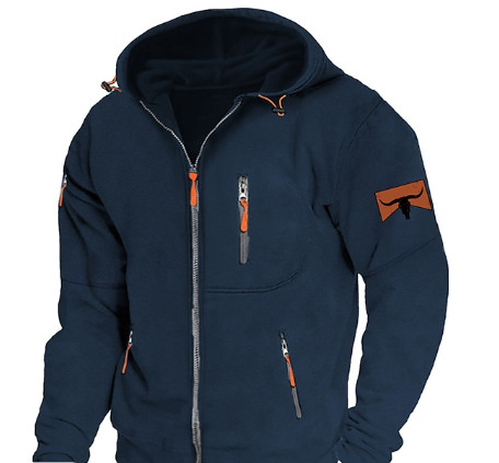 Men's Zip-Front Hooded Fleece Jacket
