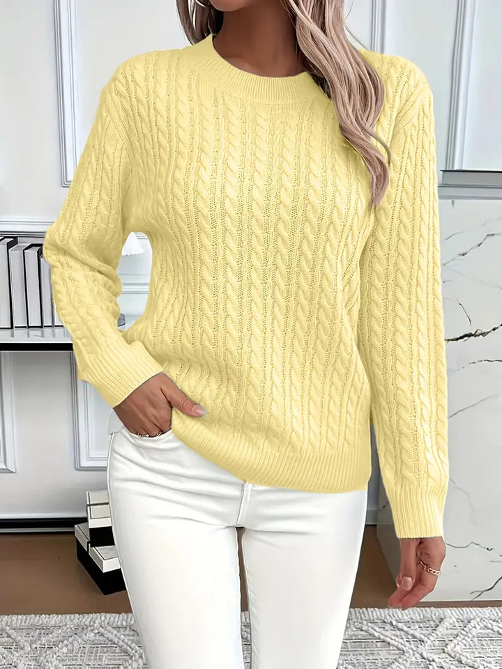 Women's Cable Knit Crewneck Sweater