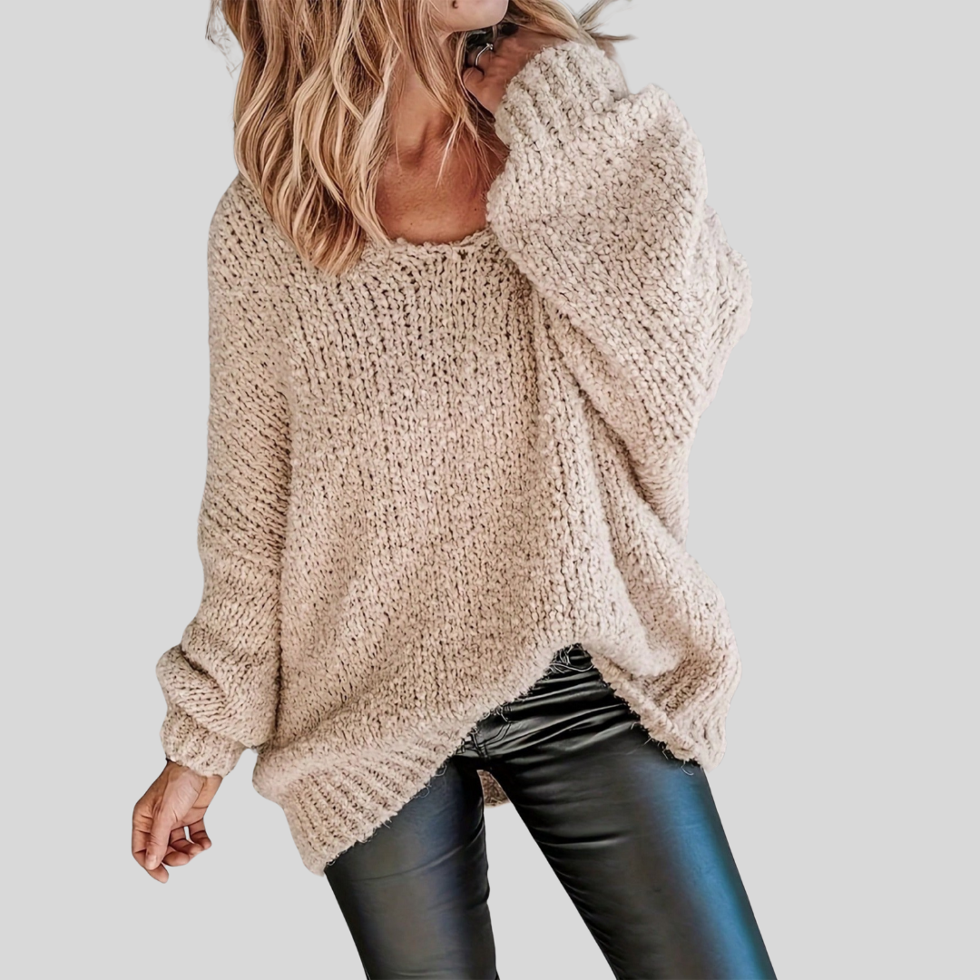 Women's Chunky Knit Round Neck Sweater