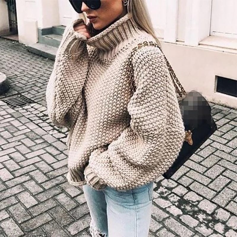 Women's Chunky Knit Turtleneck Sweater