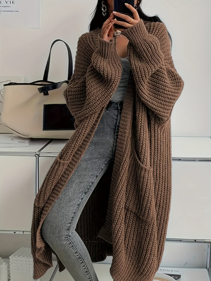 Women's Chunky Rib Knit Longline Cardigan