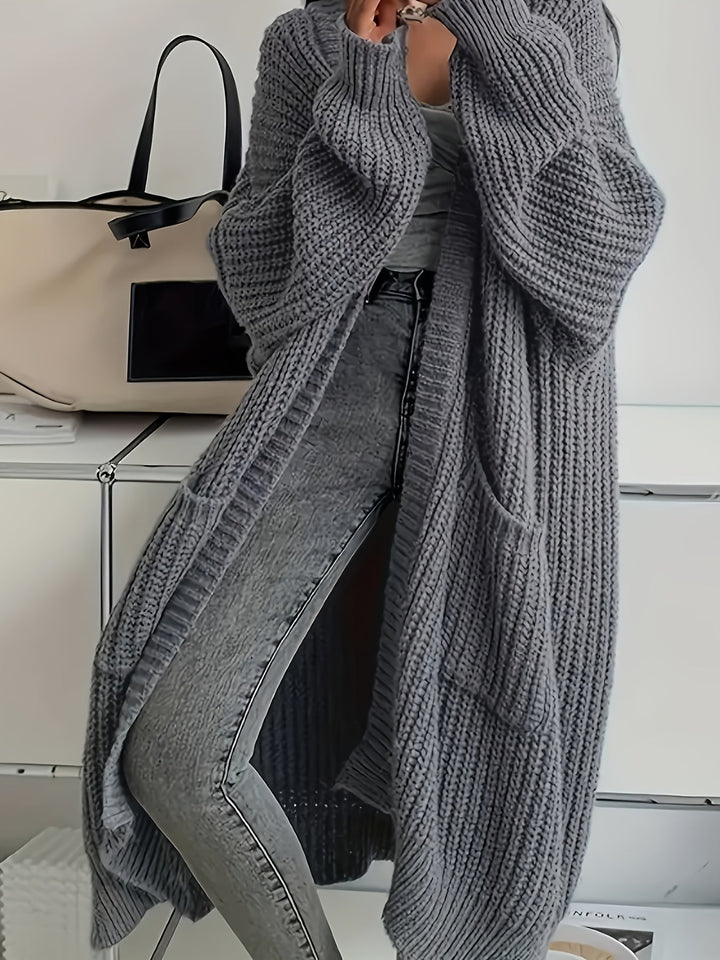 Women's Chunky Rib Knit Longline Cardigan
