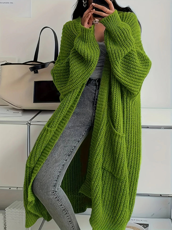 Women's Chunky Rib Knit Longline Cardigan