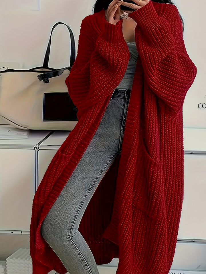 Women's Chunky Rib Knit Longline Cardigan