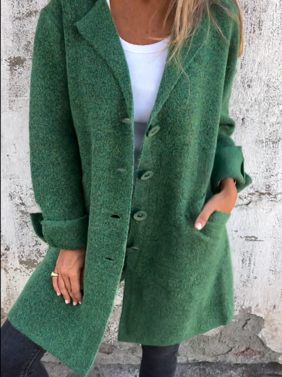 Women's Collared Button-Front Longline Cardigan