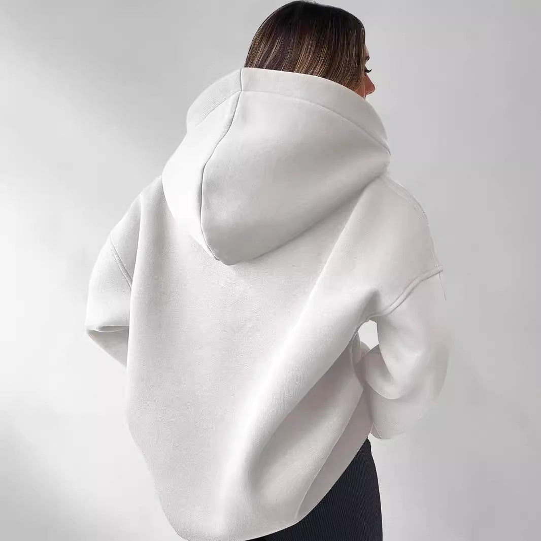 Women's Collared V-Neck Oversized Hoodie