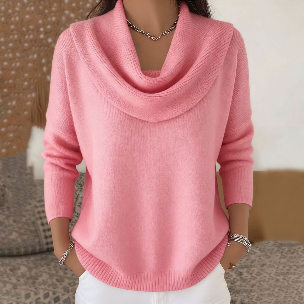 Women's Cowl Neck Relaxed Knit Sweater