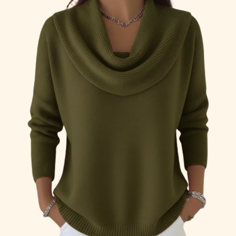 Women's Cowl Neck Relaxed Knit Sweater