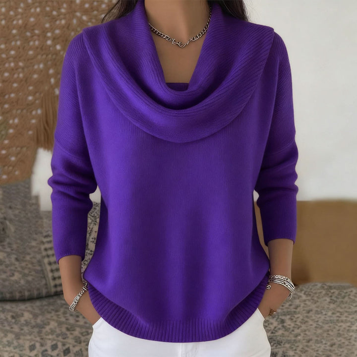 Women's Cowl Neck Relaxed Knit Sweater