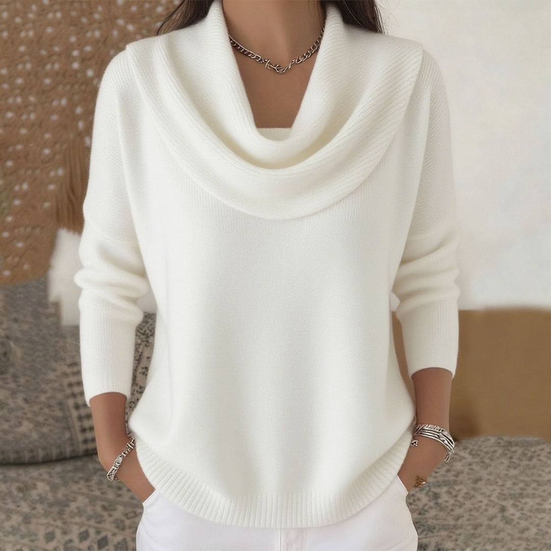 Women's Cowl Neck Relaxed Knit Sweater