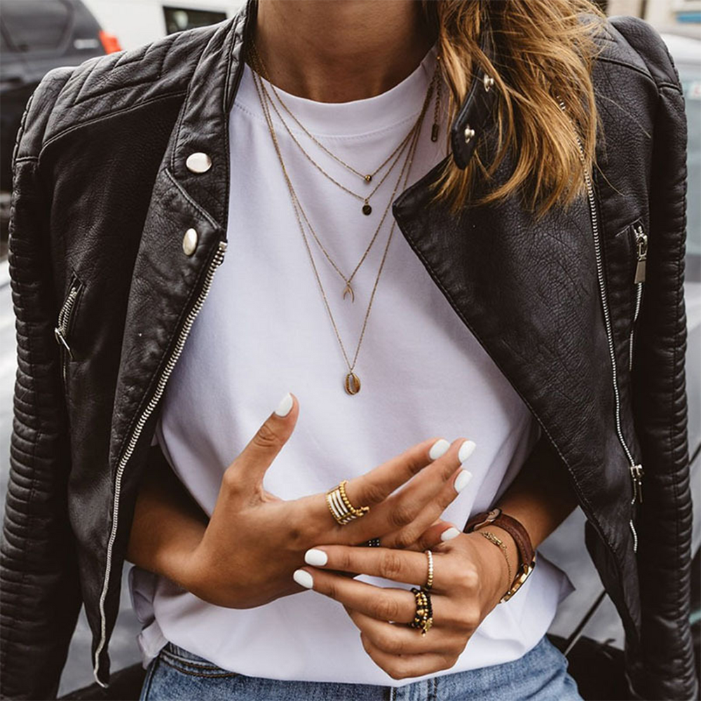 Women's Cropped Zip-Front Biker Jacket