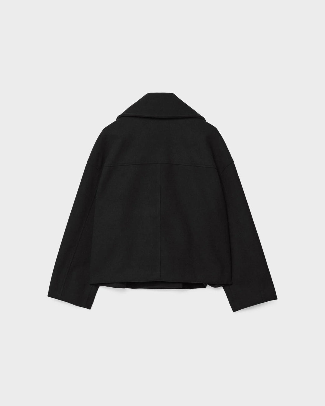 Women's Double-Breasted Cropped Wool Blend Coat