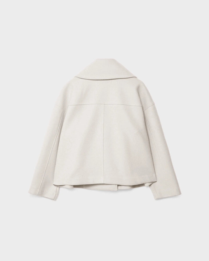 Women's Double-Breasted Cropped Wool Blend Coat