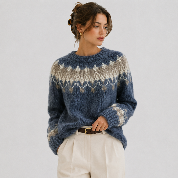 Women's Fair Isle Crewneck Knit Sweater