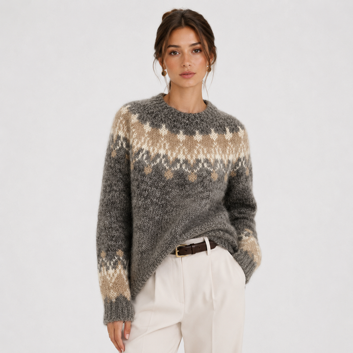 Women's Fair Isle Crewneck Knit Sweater