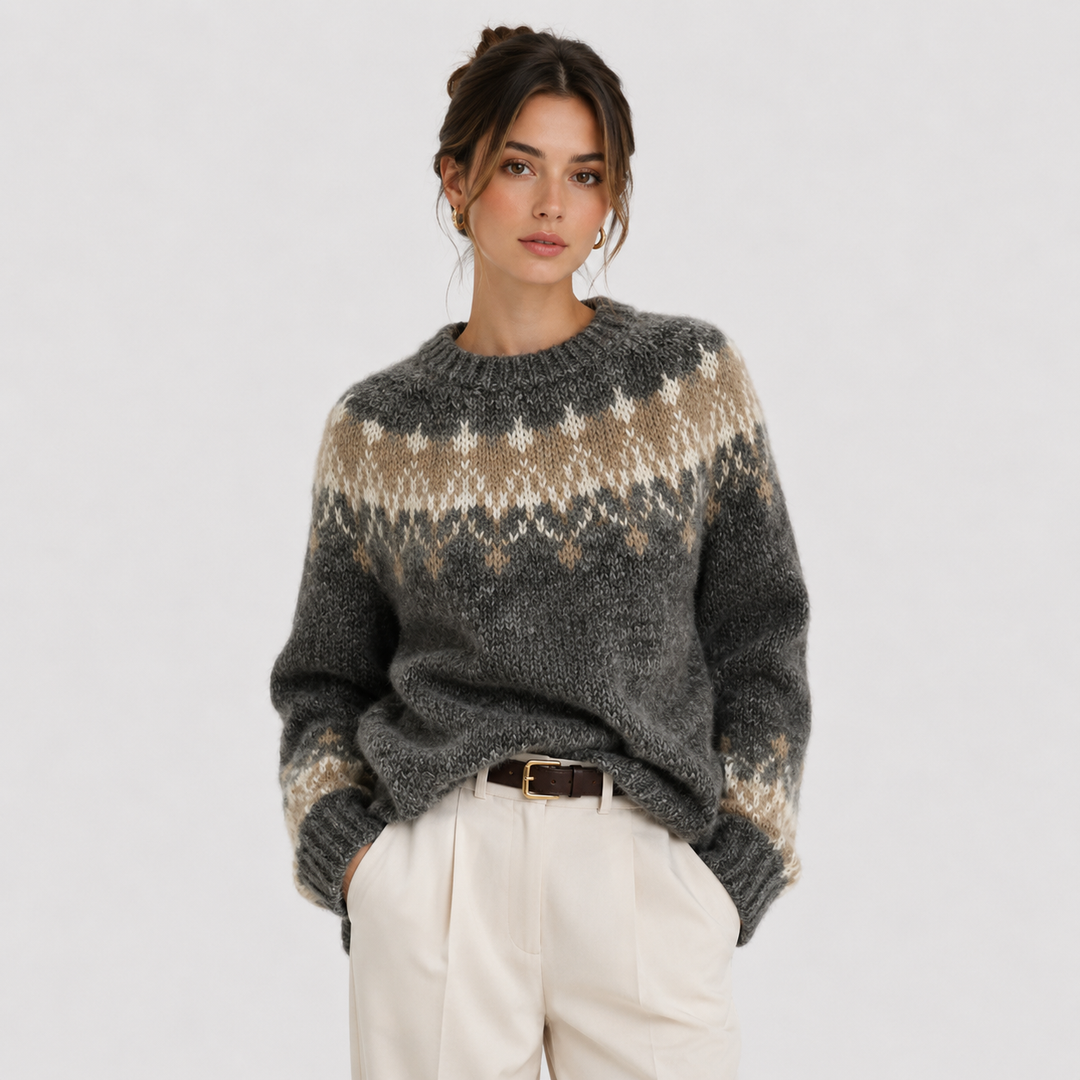 Women's Fair Isle Crewneck Knit Sweater