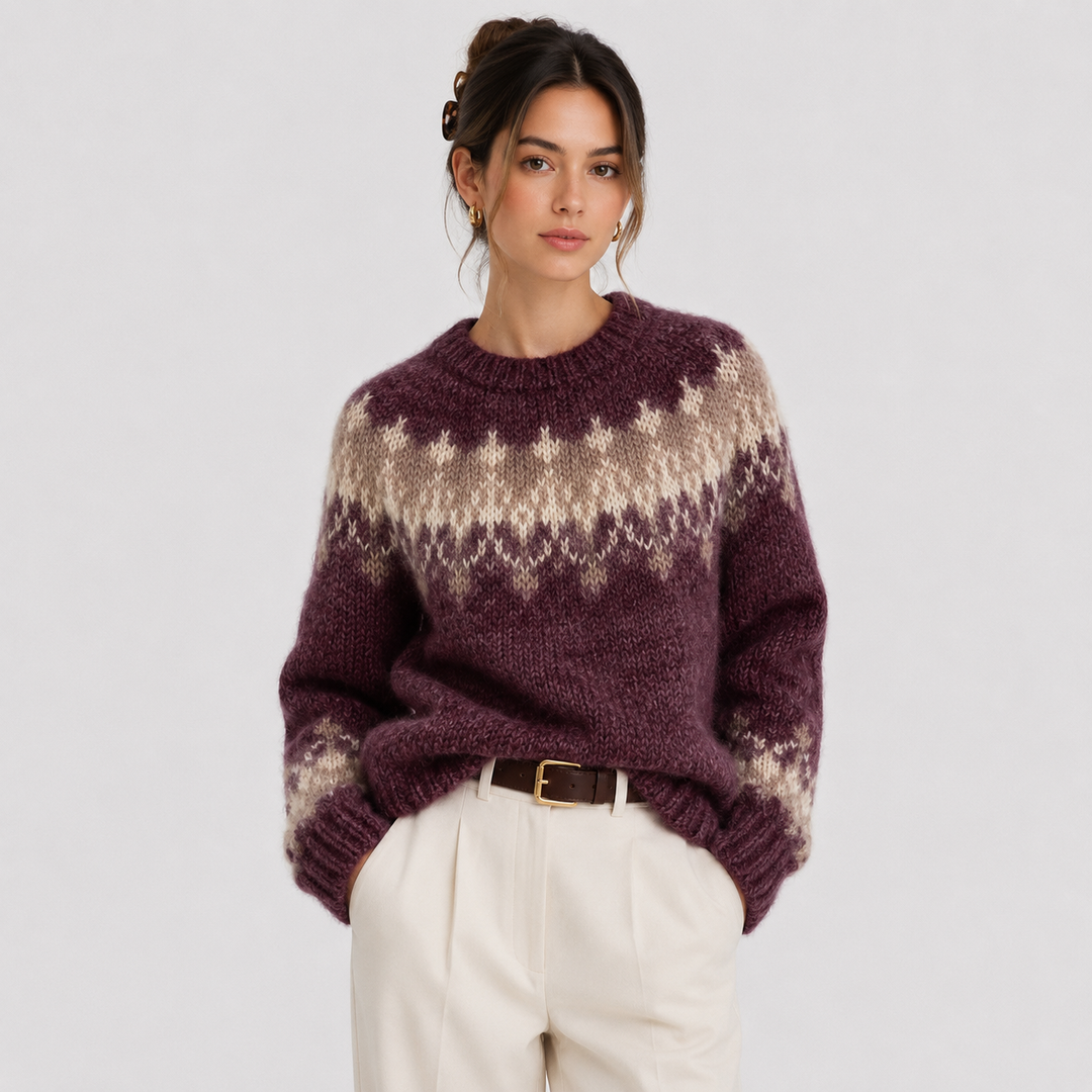 Women's Fair Isle Crewneck Knit Sweater