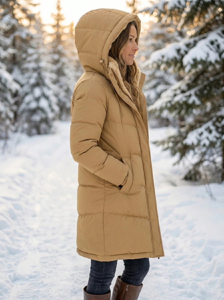 Women's Faux Fur Hooded Quilted Puffer Coat
