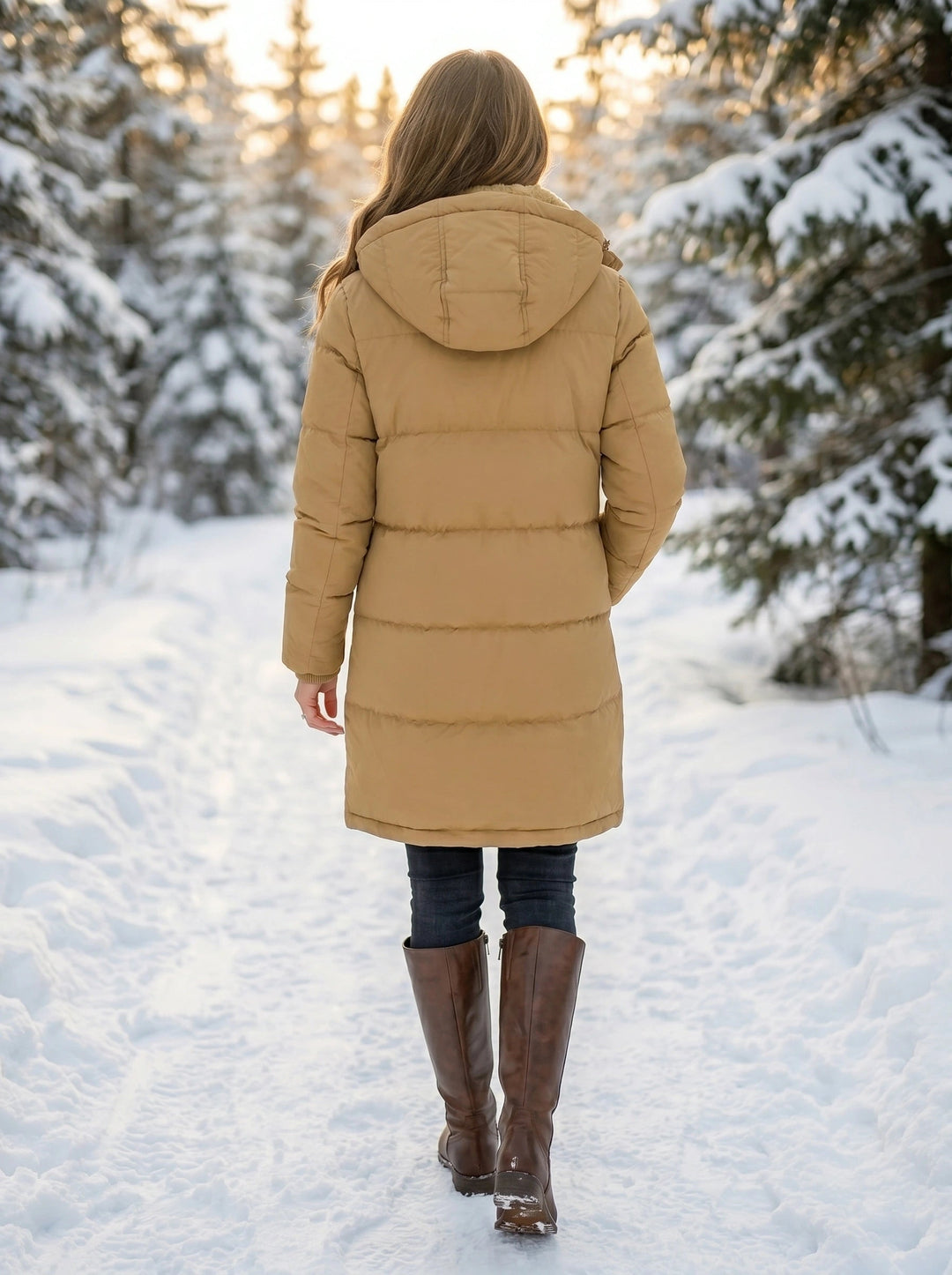 Women's Faux Fur Hooded Quilted Puffer Coat