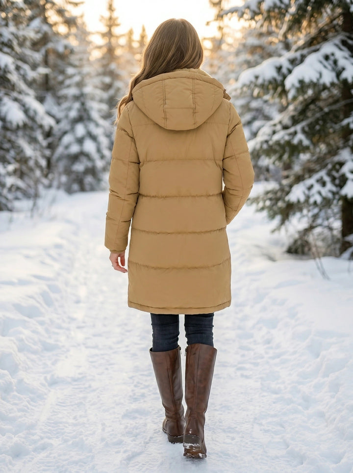 Women's Faux Fur Hooded Quilted Puffer Coat