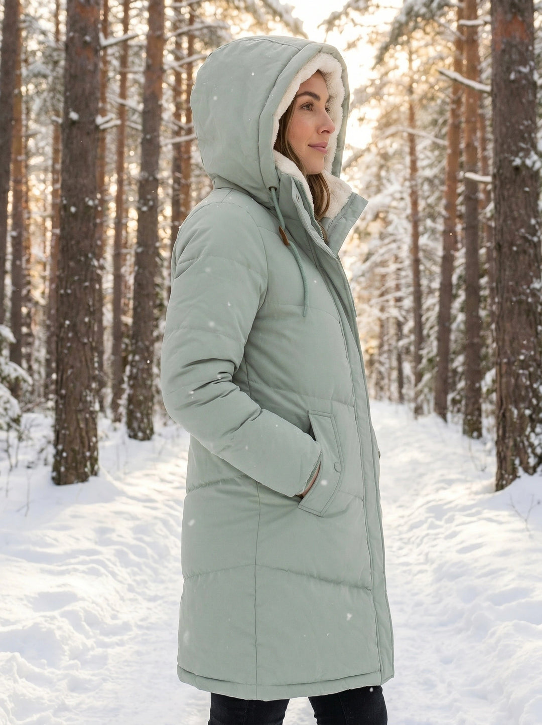 Women's Faux Fur Hooded Quilted Puffer Coat