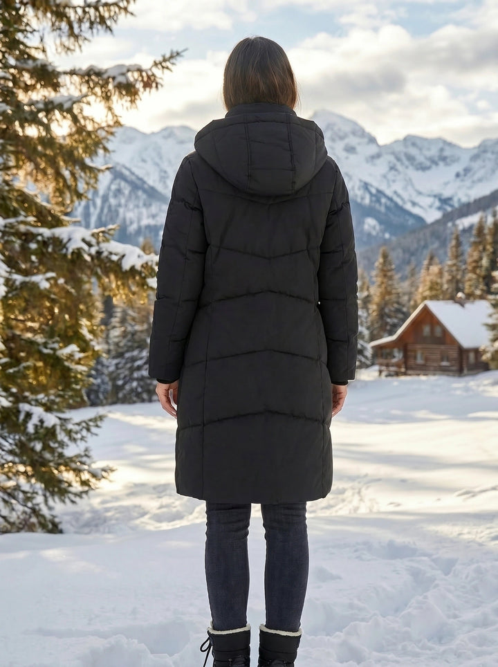 Women's Faux Fur Hooded Quilted Puffer Coat