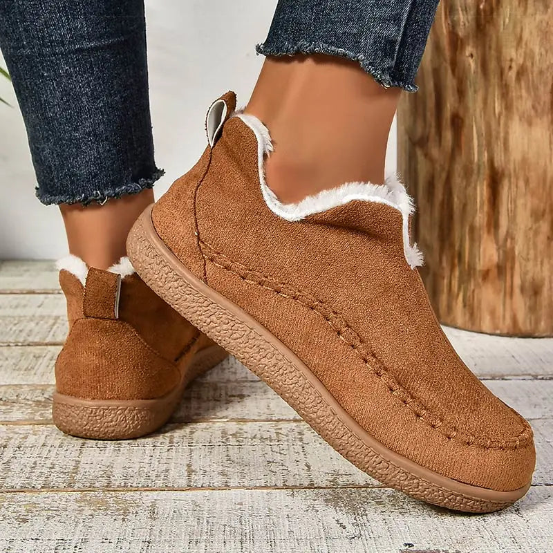 Women's Faux Fur Lined Slip-On Ankle Boots