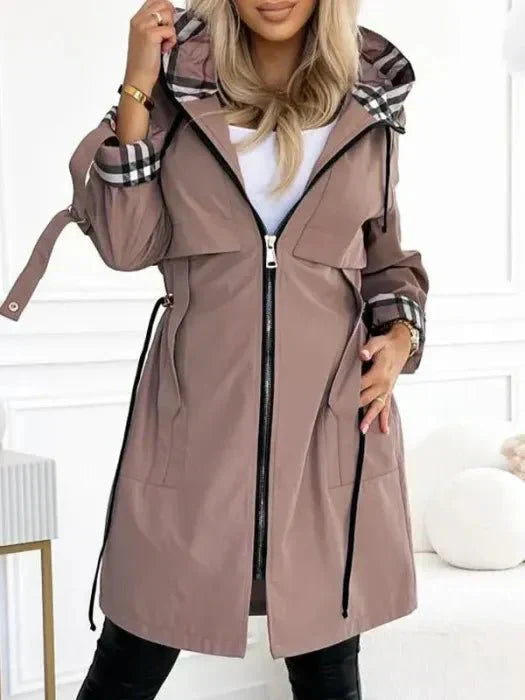 Women's Hooded Zip-Up Longline Parka