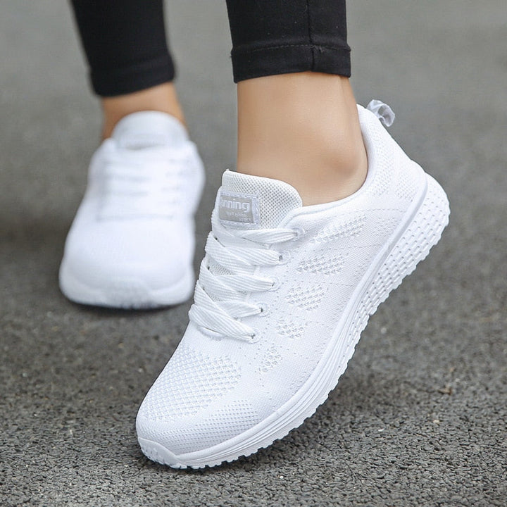 Women's Knit Mesh Lace-Up Walking Sneakers