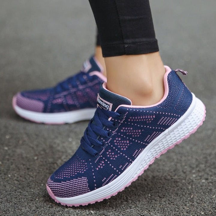 Women's Knit Mesh Lace-Up Walking Sneakers