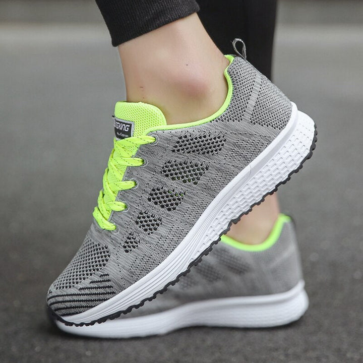Women's Knit Mesh Lace-Up Walking Sneakers