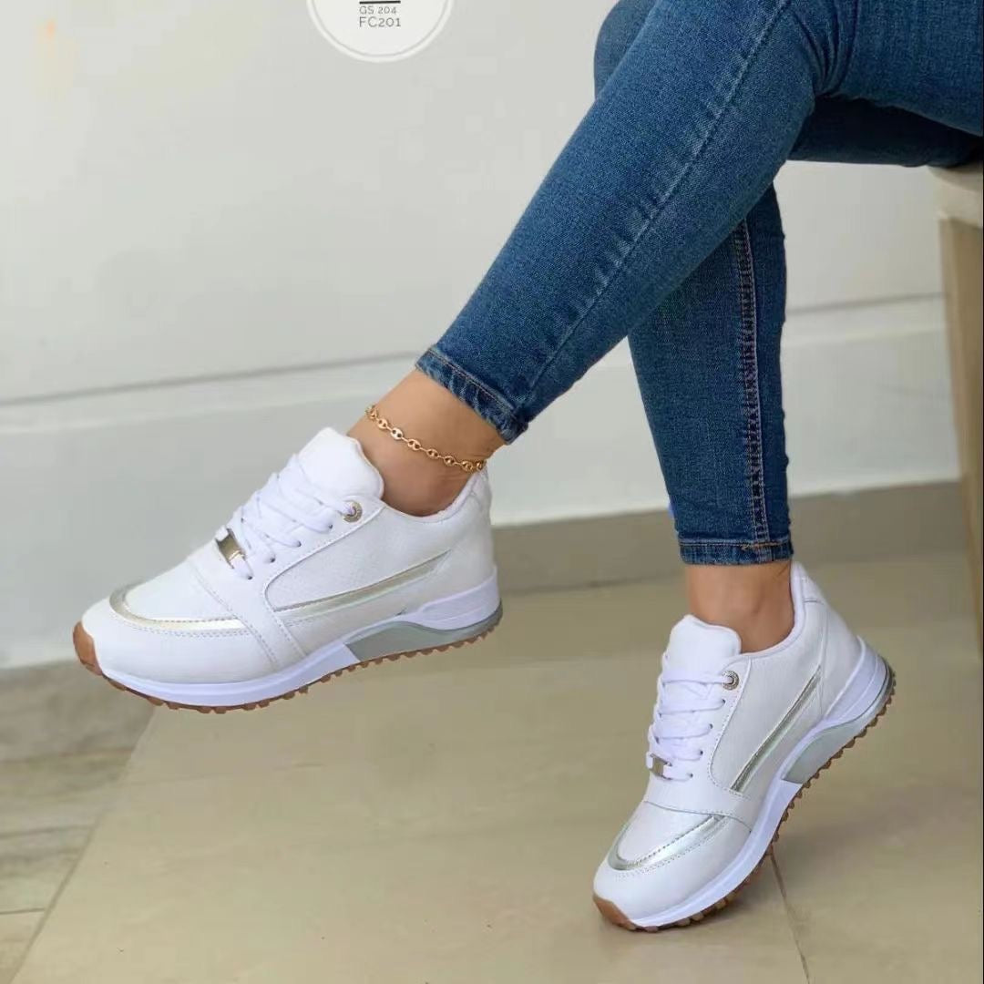 Women's Lace-Up Wedge Platform Sneakers