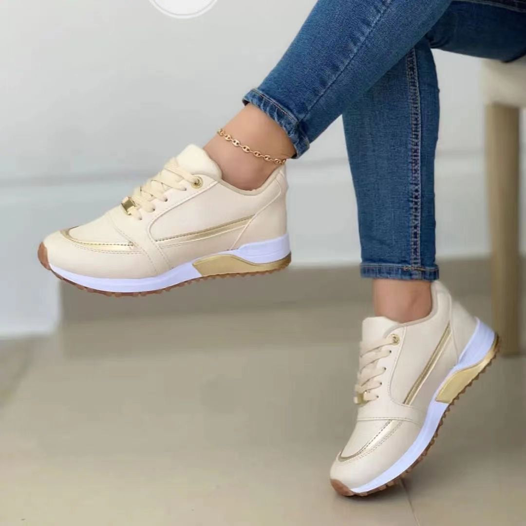Women's Lace-Up Wedge Platform Sneakers