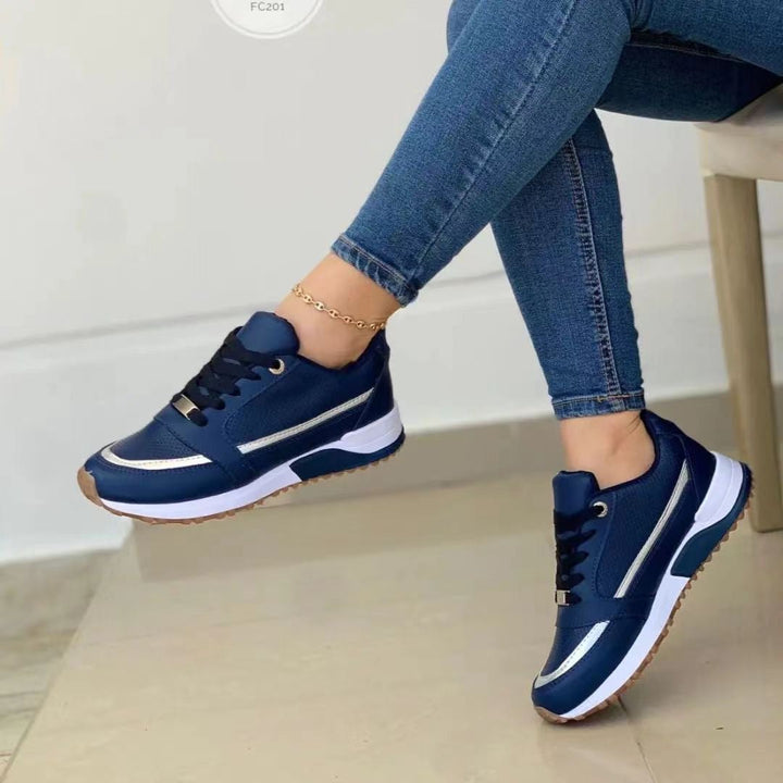 Women's Lace-Up Wedge Platform Sneakers