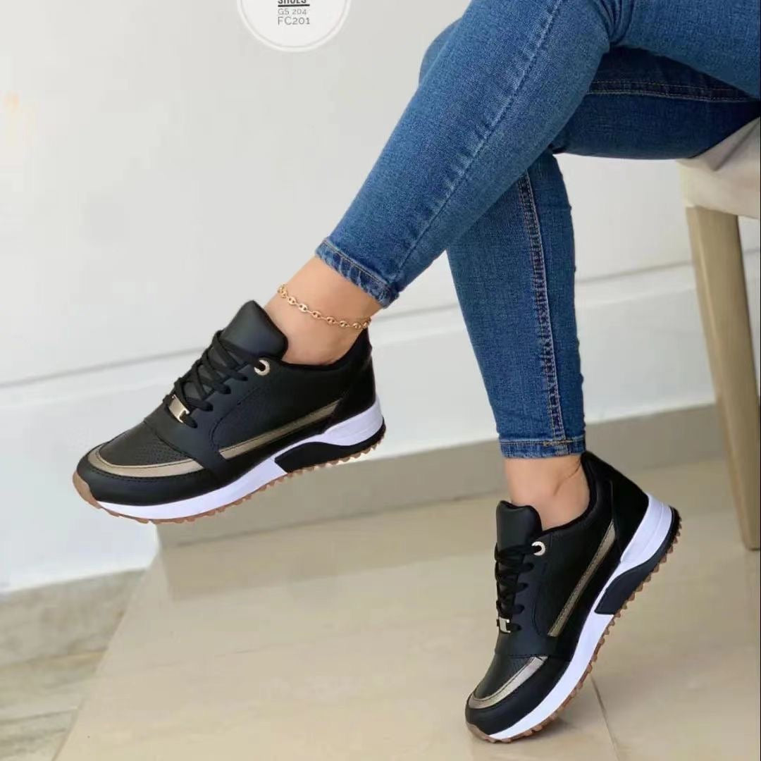 Women's Lace-Up Wedge Platform Sneakers