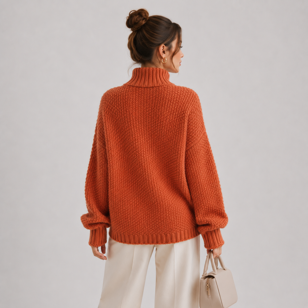 Women's Mock Neck Relaxed Knit Sweater