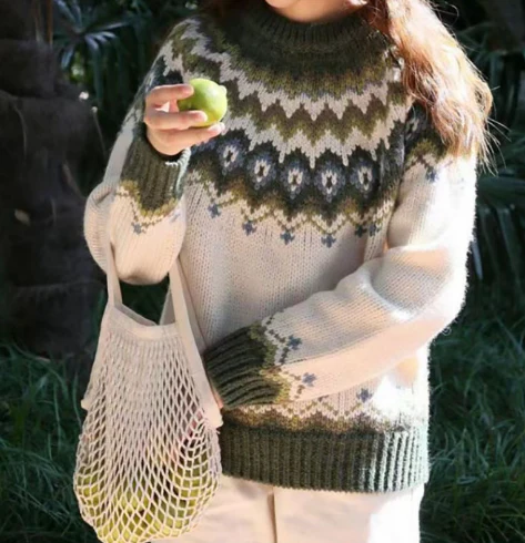Women's Nordic Fair Isle Crewneck Sweater