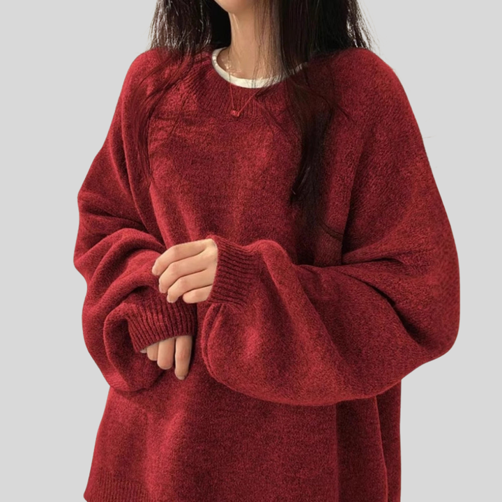 Women's Oversized Crew Neck Knit Sweater