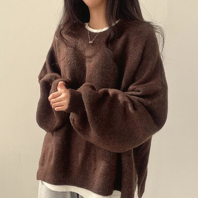 Women's Oversized Crew Neck Knit Sweater