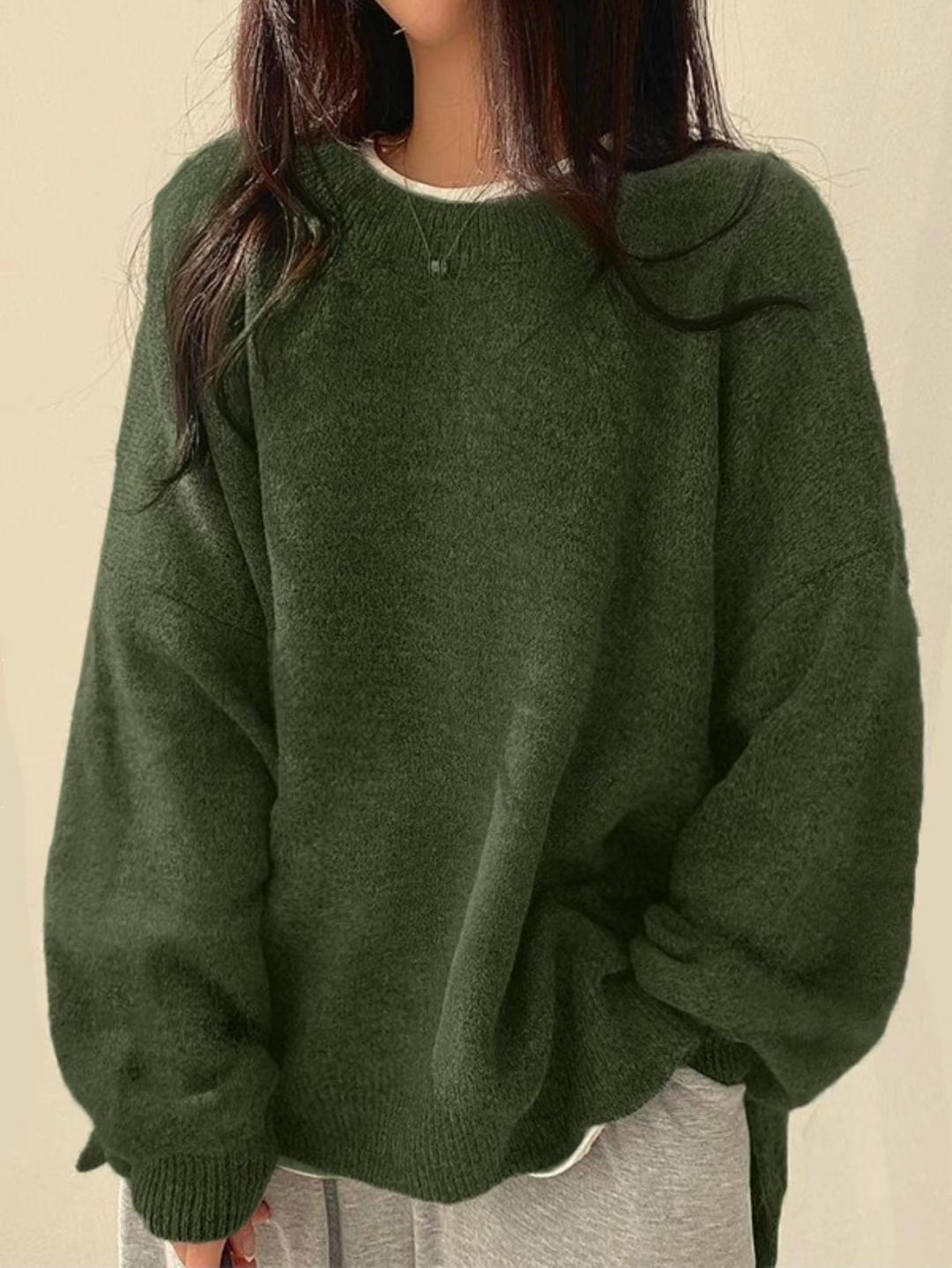 Women's Oversized Crew Neck Knit Sweater