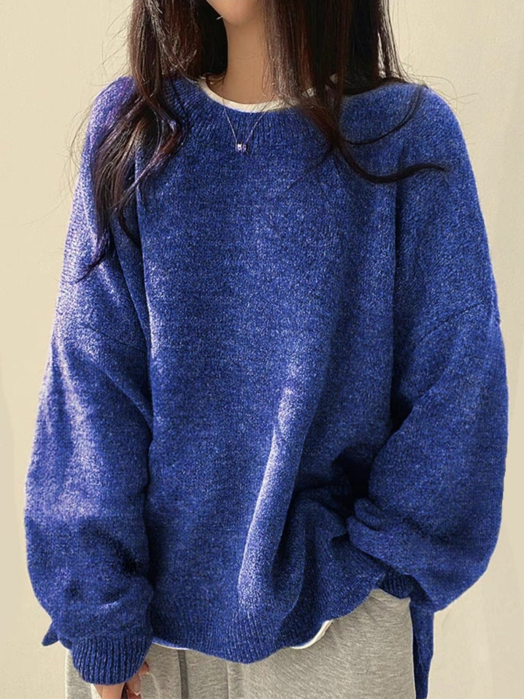 Women's Oversized Crew Neck Knit Sweater