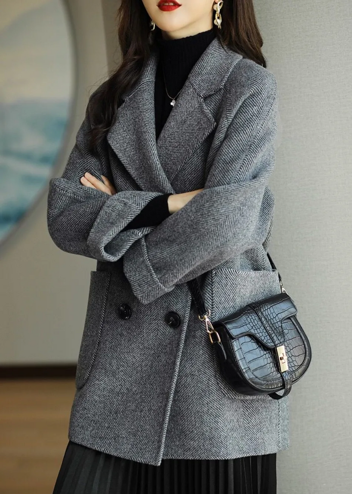 Women's Oversized Herringbone Wool Blend Coat