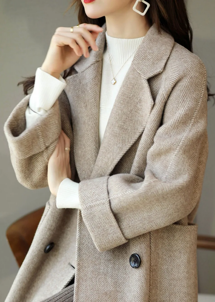 Women's Oversized Herringbone Wool Blend Coat